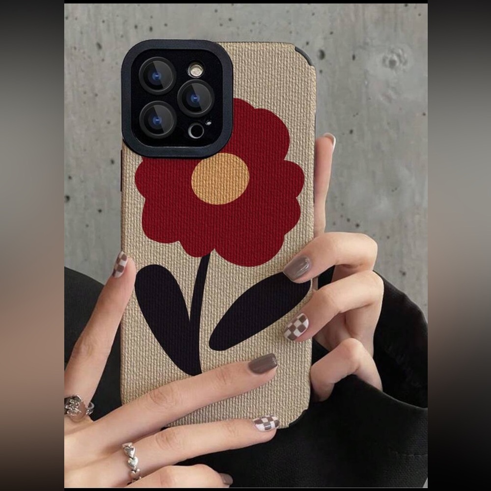 1pc Vintage Flower Pattern Frosted Anti-Shock Soft Silicone Phone Case